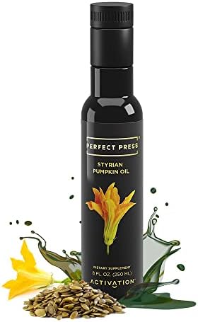 ACTIVATION Perfect Press® Styrian Pumpkin Seed Oil, Made with Raw Pumpkin Seed Extract for Bladder Control & Prostate Health, Pumpkin Oil for Hair Growth & Healthy Skin, Non GMO, 8 fl oz Products