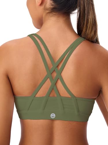 Image of Strappy Sports Bra Criss Cross Back Padded