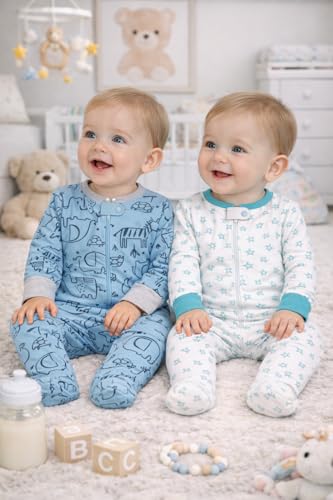 Image of TuddyBuddy 100% Cotton Multi Color Zipper Romper Sleepsuit /Romper /Jumpsuit for Baby Boy & Baby Girl