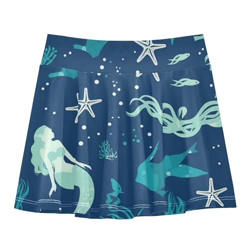 Girl Athletic Skort with Built-in Shorts Flowy Little Girl Skirts Pleated Skirts for Kids with Pockets