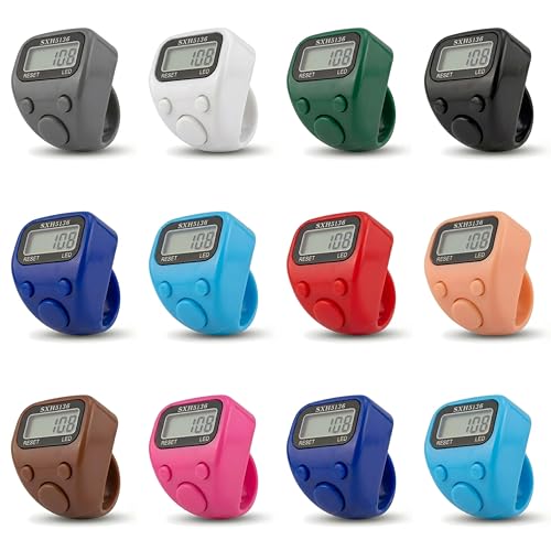 Image of Digital Finger Ring Counter, LCD Display with LED, Reset Function, Tally Counter (Pack of 1-Multicolour) (Black)