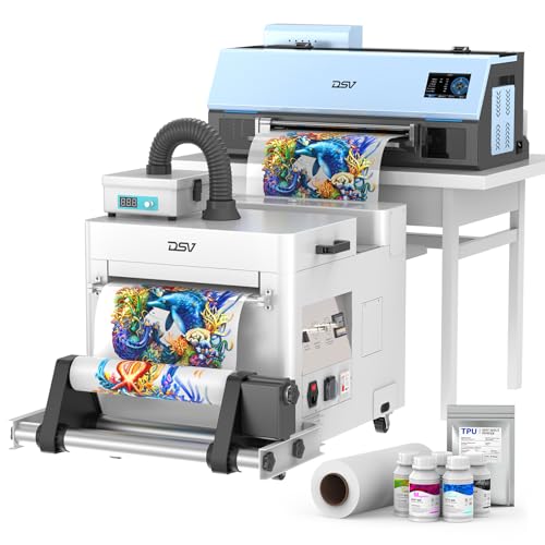 Image of DSV A3 Plus XP600 DTF Printer-True Auto Timed Cleaning (Set via Touchscreen), 200% Faster Than L1800 /L805, 4.5 inch LED Touch Panel, Smart White Ink Circulation