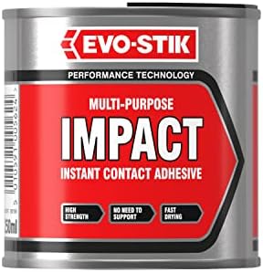 EVO-STIK Impact Contact Adhesive, Non- Solvent Multipurpose, High-Strength Adhesive, Bonds Instantly on Contact, Fast Drying, 250ml Tin