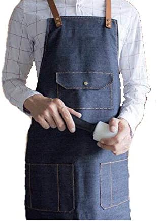 Amazon Roost お洒落なデニムとレザーベルトのエプロン ワークエプロン デニム エプロン 本革 作業用エプロン 男女兼用 メンズ レディース 男性 女性 おしゃれ カフェ キャンプ アウトドア ガーデニング 花屋 サイズ調整可能 エプロン オンライン通販