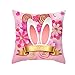 Ostern Kissenbezüge 45 cm x 45 cm, Eauptffy weiche Überwurfbezüge Ostern Kissenbezüg Dekorativ für Ostern Sofastuhl Wohnzimmer Wohnkultur, Ostern Drinnen Draußen Deko, Osterei Hase