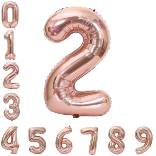 Image of Wanna Party 40 inch Numerical 2 Rose Gold Balloon