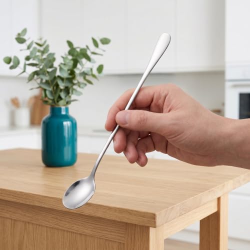 Cucharas de café de 19,3 cm para cócteles y tés en casa y cafeterías 6