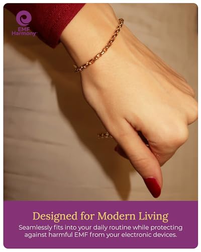 EMF Harmony Rolo Chain Bracelet – Sterling Silver or 18k Gold Vermeil with Bioresonance for Energy Balancing and Wellness – Adjustable Women’s Jewelry3