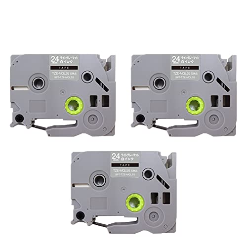 �u���U�[�p �s�[�^�b�` �݊� �e�[�v TZE-MQL55 24mm ������� �e�[�v3�Z�b�g ���C�g�O���[(�����) ������ �s�[�^�b�`�L���[�u�Ή�
