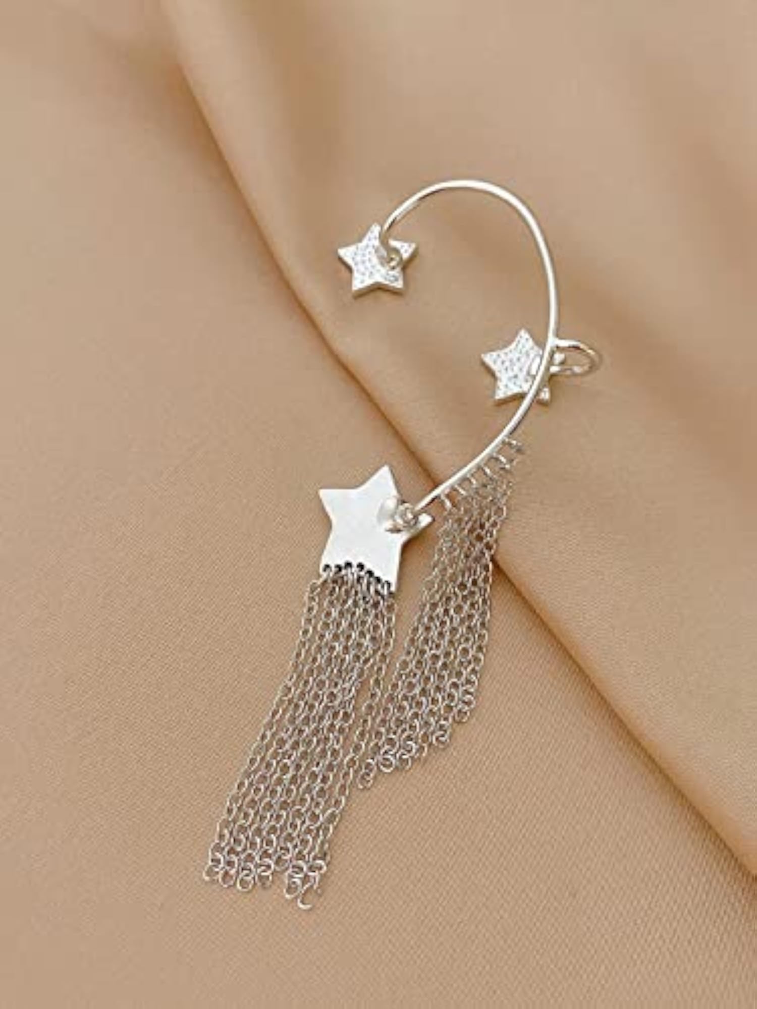 Star Tassel Dangle Earrings & Ear Cuff Set - Birthday Anniversary Gift