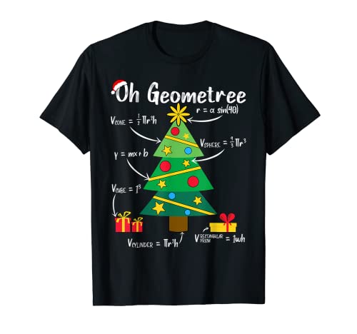 Oh Geometree Funny Christmas Tree Geometry Math Teacher T-Shirt