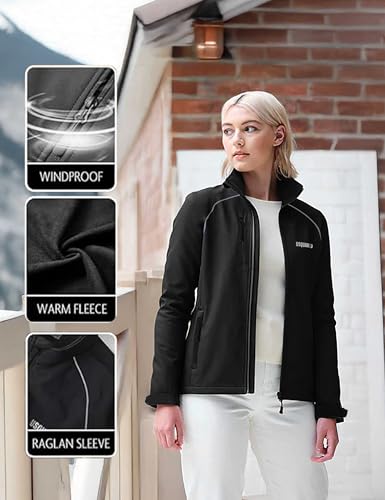 Women's Softshell Waterproof Jacket, Outdoor Windbreaker Warm Fleece Lined Rain Soft Shell For Hiking Travel2