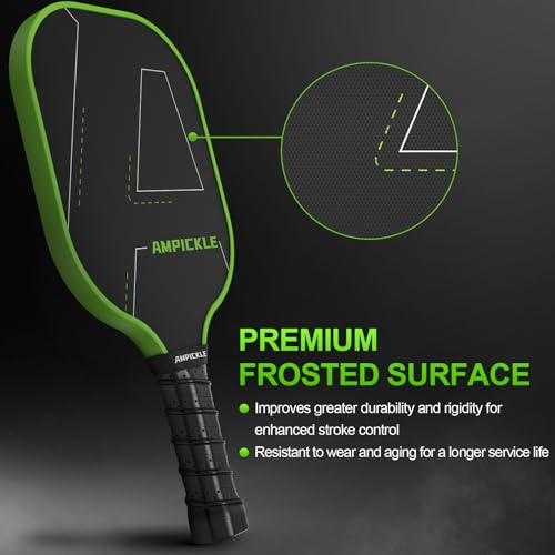 Image of Pickle Ball Paddle,Fiberglass Pickleball Paddle,Frosted Surface Pickleball Rackets, USAPA Standards,Oversized Sweet Spot Pickle Ball Paddle for Indoor Outdoor (A-Line Green)