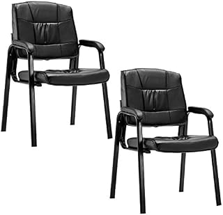 Giantex 2 PCS Reception Chair PU Leather Office Executive Ergonomic Guest Meeting Chair