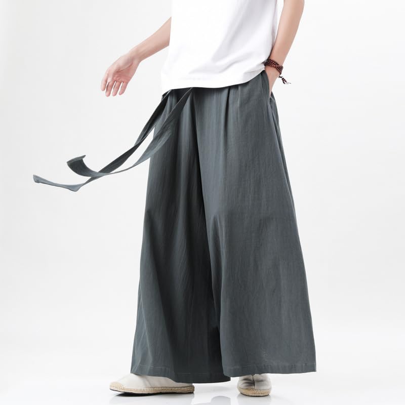 GUOYUXIAO Men's Pants Summer Cotton Linen Large Size Loose Trouser3
