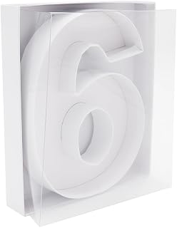 8" Small Cardboard Number with Box and Cover Sweet Tray Container Packaging Paper Mache Cutouts (6 or 9)