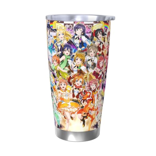 ラブライブ! 水筒 真空断熱ケータイマグ 600ml ステンレスボトル 車用 直飲み 保温 保冷 フタ付きコーヒーカップ アウトドア 車のネイブに最適 スポーツタイプ ステンレスクールボトル 軽量 隔? 水筒 男の子 女の子