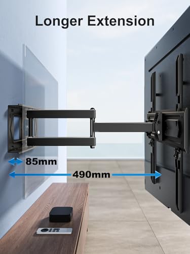 PERLESMITH TV Wall Bracket for 26-60 inch TVs, Swivel Tilt TV Bracket with Tool-free Tilt Adjustment and Spirit Level, Wall Mount Supports up to 40kg, Max VESA 400x400mm PSMFK10 - Image 3