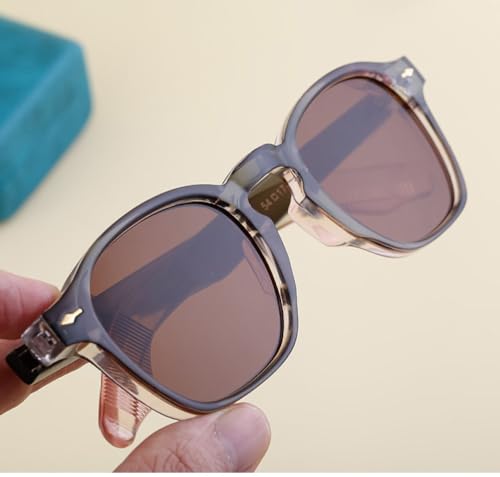 Retro Oval Sunglasses Women Rivets Punk Gradient Shades UV400 Men Dark Green Sun Glasses2