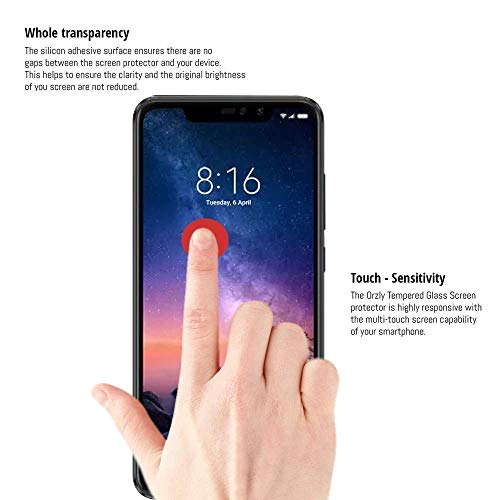 Image of Tempered Glass Screen Protector Compatible for Xiaomi Mi Note 6 Pro (6.26 Inch) HD Clear, Bubble-Free, Anti-Scratch Full Protection Durable Tempered Glass (Black, Pack of 1)