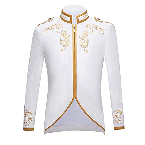 Veste de costume uniforme brodé doré pour homme style prince de palace