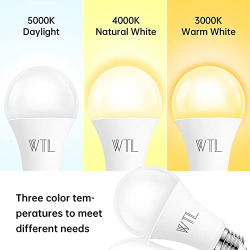3 Way Light Bulbs 50 100 150W, 3-Way Led Light Bulbs 4000K Cool White 6W/14W/20W A21 E26 Base Led Bulb For Desk, Floor, Table Lamps, Dimmable, No Flicker, 4 Pack #TOP2