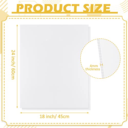 Image of Patelai 20 Pcs 18 x 24 Inches Corrugated Plastic Sheet Corrugated Poster Board 4mm Thick Waterproof Blank Board Sheets Plastic Yard Sign for Garage Estate Sale, Rent, Indoor, Outdoor, Birthday (White)