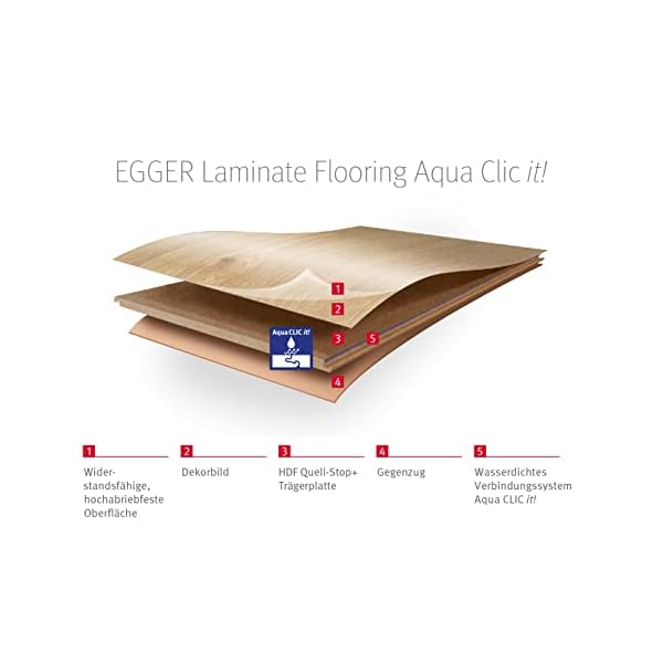Egger Laminatboden Aqua Clic It EL1008 Victoria Eiche Weiss (8mm, 2,542m²) | authentische Holzoptik | | Einfache Verlegung durch Klicksystem | Praktisch & wertbeständig – Bild 6