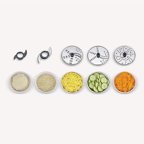 Severin 3892 Robot Da Cucina Multifunzione, Acciaio Inossidabile, 1200 Watt, Impasta, Grattuggia, Macina, Monta, Mescola, 5 Dischi - 8