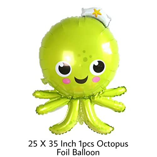 Image of Party Decorz Octopus 25X35 inch Ocean Animal Theme Birthday /Party Foil Balloon For Children Birthday Party Decoration