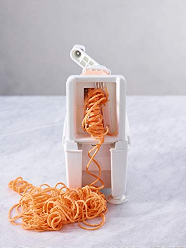 Paderno World Cuisine 4-Blade Folding Vegetable Slicer / Spiralizer Pro, Counter-Mounted and includes 4 Different Stainless Steel Blades - Thumbnail 5