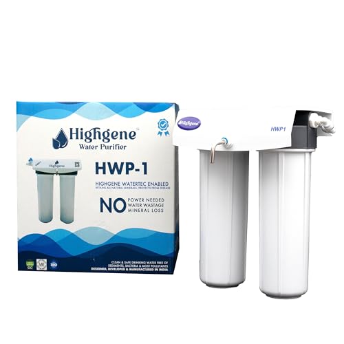 Image of Highgene Non Electric Water Purifier for Home, 3-Stage Ultrafiltration System with 2 Year Filter Life*, Removes Chlorine, Heavy Metals & Impurities, No Water Wastage, Safe Drinking Water Under 500 TDS