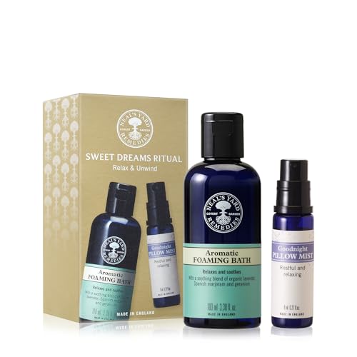 Neals Yard Remedies Sweet Dreams Ritual Gift Set Pillow Mist & Foaming Bath Wash With Essential Oils Vegan & Cruelty-Free Set of 2