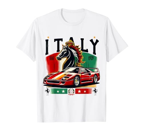 F40 Italy Supercar Black Horse T-Shirt