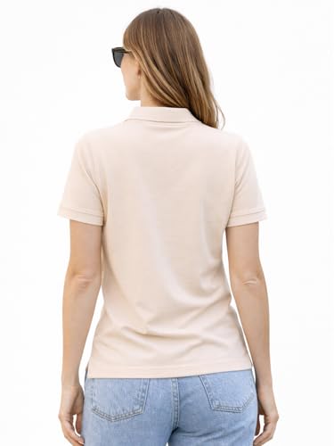 Image of Juneberry Women's Cotton Lycra Polo T- Shirt, Short Sleeve Casual Top, Soft, Lightweight, Stretchable & Stylish, Versatile Everyday Wear, Sizes S-2XL