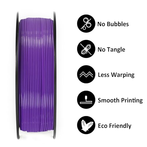 Image of GIANTARM PETG Filament 1.75, 3D Printer Filament PETG 1kg(2.2lb), Toughness Enhanced, Dimensional Accuracy + /-0.02mm, Vacuum Package (Purple)