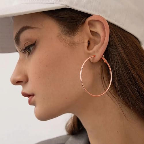 Image of Gacimy Gold Hoop Earrings for Women, 14K Gold Plated Thin Hoops