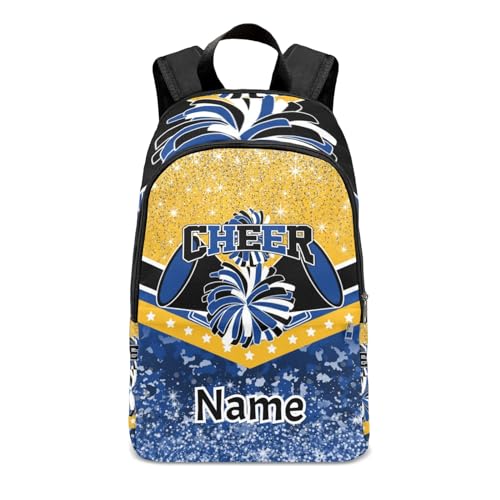 Blue Gold Cheer Cheerleader Backpack Casual Travel Daypack for Men Women Gif
