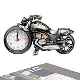 Budzik motocyklowy, zegar na biurko w vintage, zasilany bateryjnie retro zegarek, fajny wystrój sypialni w domu, regał na książki salon mieszkanie w akademiku, stolik nocny w miejscu pracy