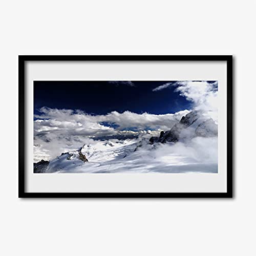 Murale affiche avec cadre paysage montagneux en affiche encadrée 60x40 cm