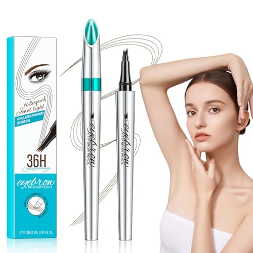 Lápiz de Cejas Microblading Puntas Waterproof - Larga Duración, Impermeable y a Prueba de Manchas, Definición Perfecta - 02# Marrón Oscuro