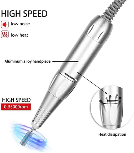 Nail Drill Handle, Professional Nail Drill Handpiece Electric Nail Polishing Machine Grinder Nail Care Replacement Handle Manicure Pedicure Drill Replacement Pen Manicure Tool Nail Drill Accessory