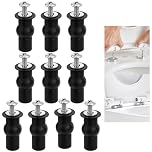 nuoshen 10 Pack Toilet Seat Screws, Toilet Seat Fittings Toilet Seat Hinges Expanding Rubber Top Nuts Screw Fixings Fix WC Blind Hole Fittings