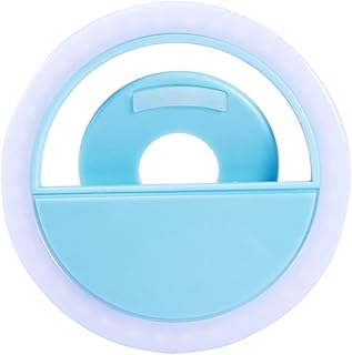 WOONEKY Selfie Light Ring Lights Selfie Circle Light Makeup Ring Light Photography Ring Light Ring Selfie Ring Light Rechargeable Round Light Blue Cell Phone LED Circle Light