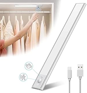 Mycket Under Cabinet Light 126 LED Motion Sensor Closet Lighting with Hand Wave Activated, 3 Color Modes(3000-6000K), 960LM Dimmable, Battery Operated, Rechargeable LED Light Bar for Closet, Cabinet