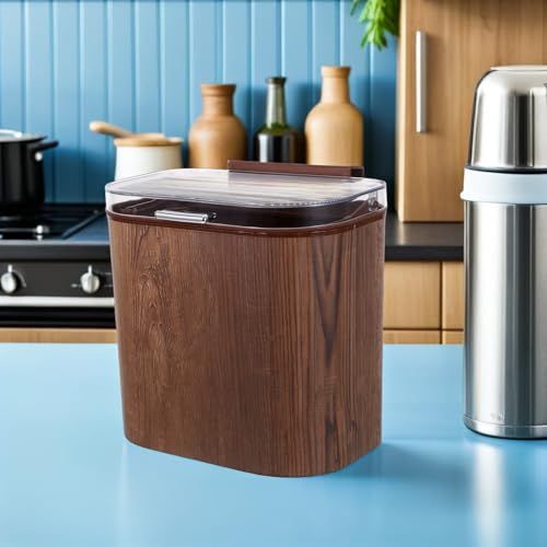 Caneca de basura colgante de pared con tapa ligera miniatura 5