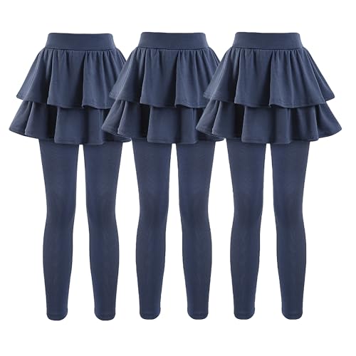 Girls School Uniform Pants Leggings with Skirts Stretch Warm Jegging 4-12 Years