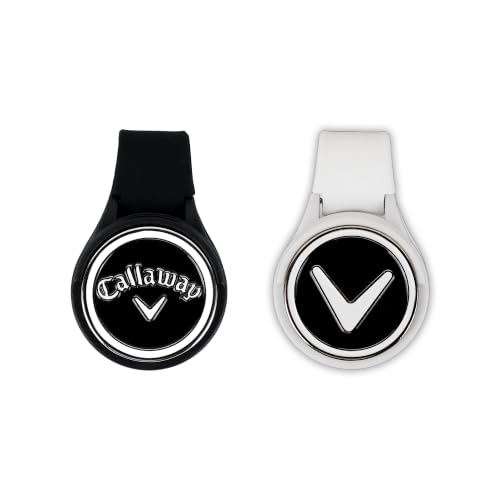 Callaway Magnetic Golf Ball Marker Hat Clips 2-Pack - Black/White