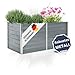 Produktbild DELUKE Hochbeet für Garten Oskar Grau | 160x80x77cm | Verzinkter Stahl | Wetterfest | Gartenbeet Kräuterbeet Blumenbeet Beet hoch Frühbeet für Garten Gemüsebeet