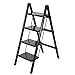 ZAQI Stopień drabiny Heavy Duty drabinka 150 kg, 3 4 Step Home Shop aluminium składane małe przenośne krzesło dla dzieci dorosłych (kolor: czarny, rozmiar: 4 Step)